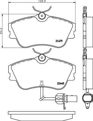 HELLA PAGID 8db355018621 -  Комплект тормозных колодок, дисковый тормоз